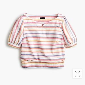 J. Crew Rainbow Sorbet Cinch Waist crop top